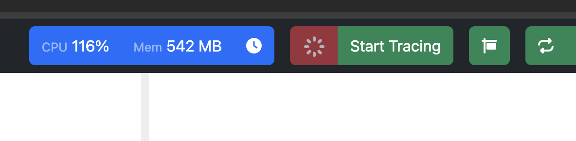 AkitaRTM Start Tracing button